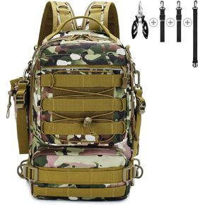 Fishing Tackle Backpack Storage Bag, Outdoor Shoulder Backpack, Fishing Gear Bags with Rod Holder and Fishing Plier