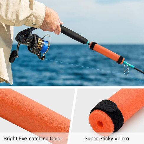 6 Pack Fishing Rod Floats for Kayaking Floaters Poles Propel Paddle Gear Foam Rod Floaties for Boats and Kayaks in Kuwait