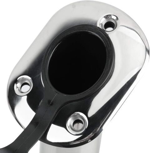 Amarine Made 2Pcs Stainless Steel Fishing Rod Holder Flush Mount with Black PVC Cap and Liner Boat Rod Holder 30 Degrees in Saudi Arabia