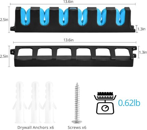 حامل قضيب الصيد العمودي من Calamus - حامل قضيب الصيد المثبت على الحائط، قم بتخزين 6 قضبان أو مجموعات قضبان الصيد في 13.6 بوصة، حامل عمود صيد رائع للمرآب، رف عمودي 6 قضبان، زوج واحد in Kuwait