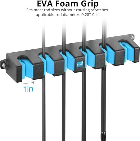 حامل قضيب الصيد العمودي من Calamus - حامل قضيب الصيد المثبت على الحائط، قم بتخزين 6 قضبان أو مجموعات قضبان الصيد في 13.6 بوصة، حامل عمود صيد رائع للمرآب، رف عمودي 6 قضبان، زوج واحد in Kuwait
