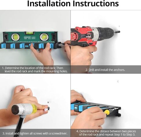 حامل قضيب الصيد العمودي من Calamus - حامل قضيب الصيد المثبت على الحائط، قم بتخزين 6 قضبان أو مجموعات قضبان الصيد في 13.6 بوصة، حامل عمود صيد رائع للمرآب، رف عمودي 6 قضبان، زوج واحد in Kuwait