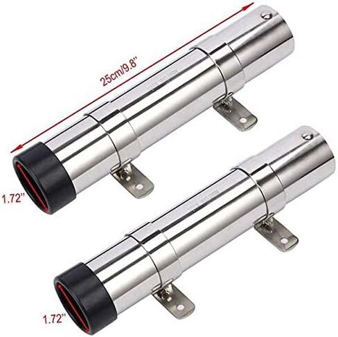 Amarine Made Pair of Boat Marine Fishing Stainless Steel Side Mount Rod Holders with Brackets-7743S in Saudi Arabia