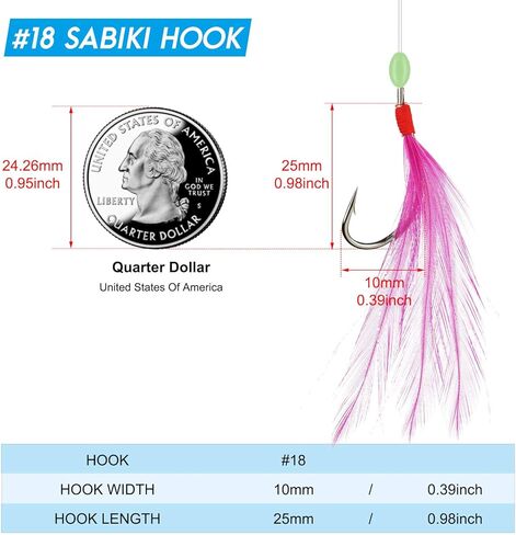 12 عبوة من 12 قطعة / 60 سنانير ماكريل ريش البحر قارب شاطئ رصيف طُعم صنارة صيد طُعم من روديل، 5 مواضع للخطاطيف / حزمة ريش، 6 ألوان in Kuwait