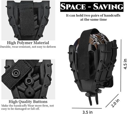 Double Handcuff Holster, Open Top Handcuff Case, Law Enforcement Cuff Pouch for Duty Belt/MOLLE Tactical Vest in Kuwait