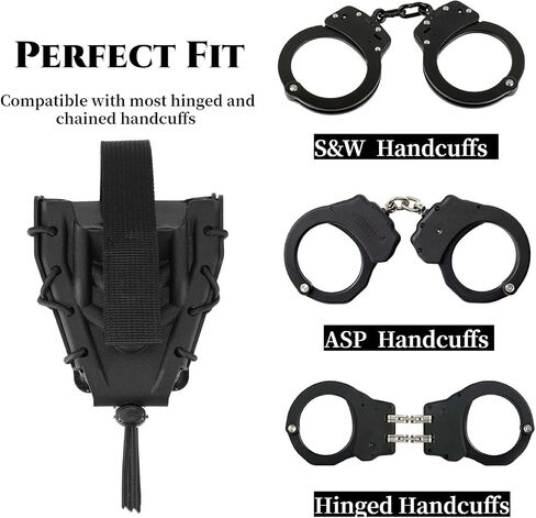 Double Handcuff Holster, Open Top Handcuff Case, Law Enforcement Cuff Pouch for Duty Belt/MOLLE Tactical Vest in Kuwait