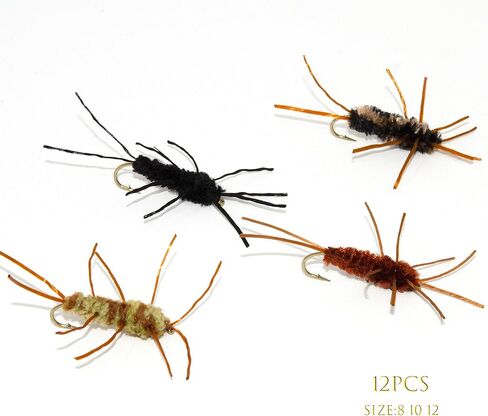 Outdoor Planet Top Producing Fly Fishing Flies Assortment | Dry, Wet, Nymphs, Streamers, Wooly Buggers, Hopper, Caddis | Trout, Steelhead, Bass Fishing Lure Set in Kuwait