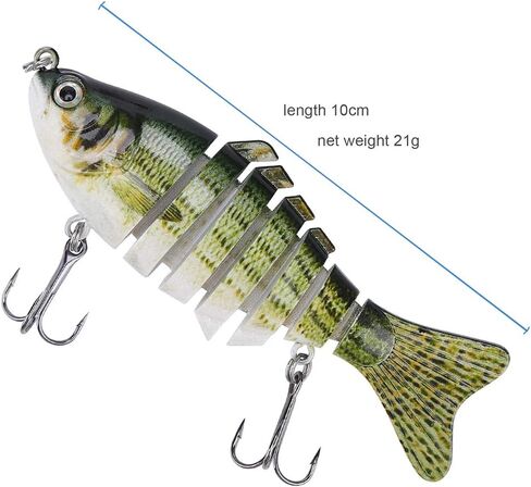 Lifelike Fishing Lures for Bass, Trout, Walleye, Predator Fish - Realistic Multi Jointed Fish Popper Swimbaits - Spinnerbaits Lure Fishing Tackle Kits - Freshwater and Saltwater Crankbaits - 3 Pack in Kuwait
