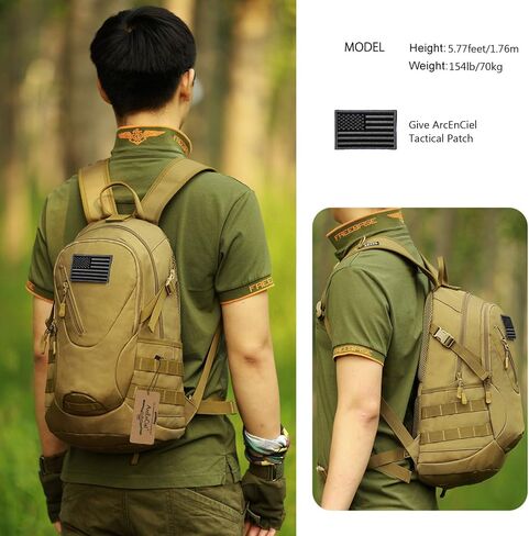 ArcEnCiel 15L Motorcycle Backpack Tactical Bag Rucksacks for Outdoor Camping Trekking Hunting with Patch in Kuwait