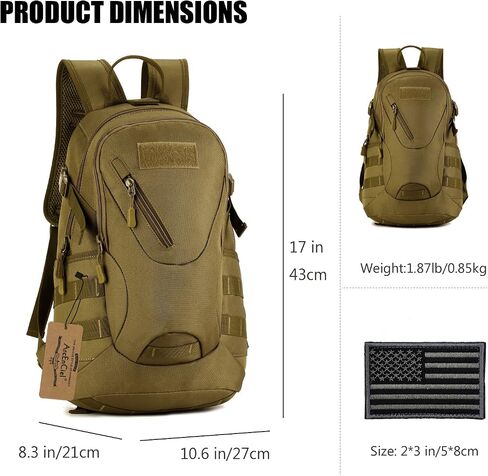 ArcEnCiel 15L Motorcycle Backpack Tactical Bag Rucksacks for Outdoor Camping Trekking Hunting with Patch in Kuwait