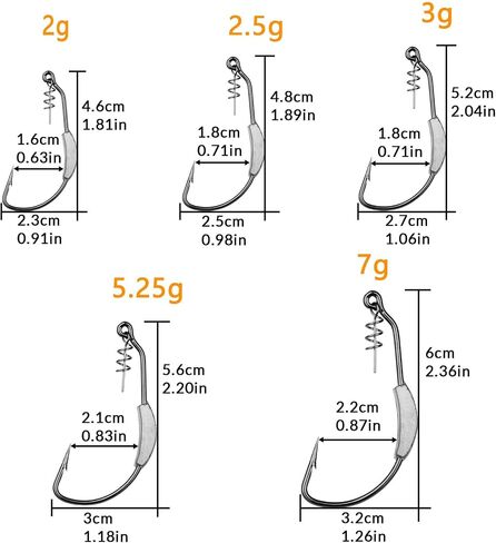 THKFISH Fishing Hooks Twist-Lock Hooks weedless Weighted Hooks Swimbait Hooks for Soft Plastics Weighted Hooks Saltwater Freshwater 19PCS 25PCS 30PCS 60PCS in Kuwait