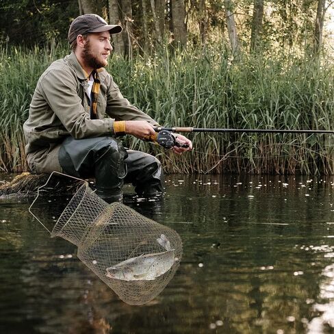 codree Floatable Galvanized Steel Wire Fish Basket, Collapsible Floatable Wire Fishing Basket, Portable Floating Fishing Net Baskets, Robust and Easy to Use in Kuwait
