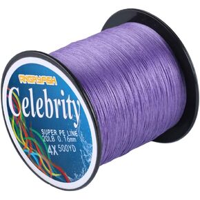 ANGRYFISH 4 Strands Super Strong Braided Fishing Line- Less Expensive -Zero Stretch -Small Diameter-Suitable for Novice Fishermen | Purple/Blue/Yellow/Green, Abrasion Resistant, Zero Stretch, Small Diameter, Less Expensive, Suitable for Novice Fishermen in Saudi Arabia