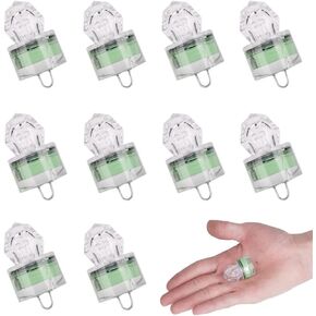 Rojuna 10 Pack Fishing Deep Drop Light LED, Colorful Flashing Strobe LED Fishing Lights, Underwater Fishing Light, Waterproof Attractants Diamond Lure Light for Saltwater Freshwater Tuna