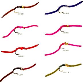 ROKC Favorite Fly Fishing Flies Assortment | Dry, Wet, Nymph, Bunny Muddler, Caddis, Worm Flies | Trout, Bass, Steelhead Fishing Lure Set in Saudi Arabia
