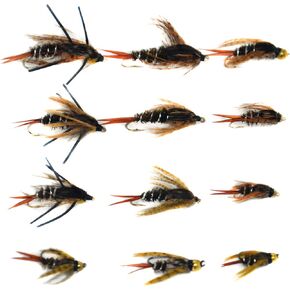 Outdoor Planet 12/16 / 24 Caddisflies/Mayfly/Attractor Nymph/Dragonflies and Damselflies/Stonefly/Hopper/Salmonfly/Dry Flies for Trout Fly Fishing Flies Lure Assortment in Kuwait