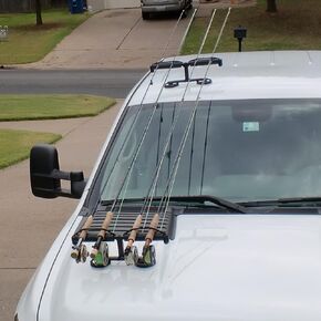 Tight Line Enterprises Fishing Rod Racks for Vehicles (Truck or SUV) - Magnets For Metal Hoods Only and/or Vacuum Cups For All Metal/Non Metal Hood Types in Kuwait