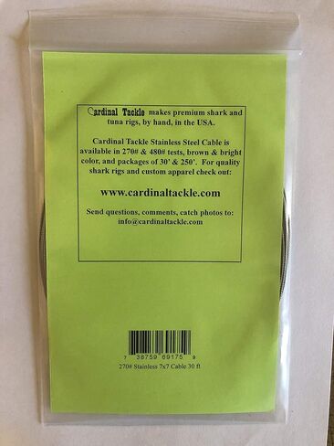 49-Strand 270# الفولاذ المقاوم للصدأ كابل سمك القرش 3 أقدام in Kuwait