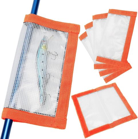 Fishing Lure Wrap for Rod, Tangle-Free Safety Hooks Cover, Secure Protectors Holder Storage for Various Bait (Clear - 4PK) in Saudi Arabia