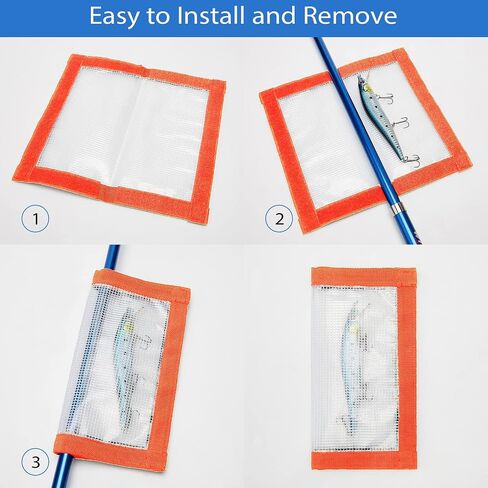 Fishing Lure Wrap for Rod, Tangle-Free Safety Hooks Cover, Secure Protectors Holder Storage for Various Bait (Clear - 4PK) in Saudi Arabia