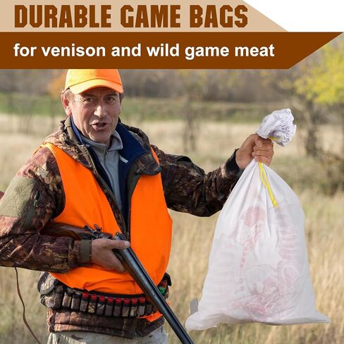 أكياس ألعاب إلك قابلة لإعادة الاستخدام لصيد اللحوم، 5 أكياس ألعاب اللحوم، أكياس ربع ملفوفة شديدة التحمل، أكياس ألعاب كبيرة للأيائل والكاريبو والغزلان، 20 * 35 بوصة × 5 in Kuwait