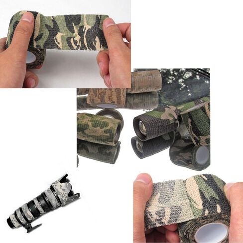 Self-Adhesive Camouflage Tape Wrap Protective Camo Form Non-Woven Stealth Camo Tape Stretch Bandage for Outdoor Camping 5CM x 4.5M in Saudi Arabia