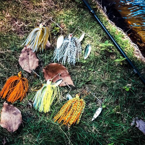 Goture Bass Fishing Lures Spinner Baits Kit, Hard Metal Top Brand Hooks Spinner Baits 5/10/15 Pcs Swimbait Jig Lure Willow Blades, Freshwater Saltwater Spinner Baits for Bass Trout Fishing 1/2Oz 3/8Oz in Saudi Arabia
