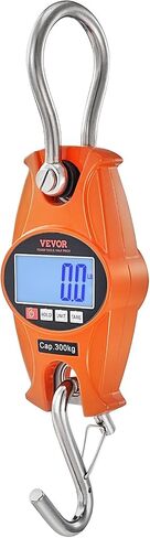 مقياس الرافعة الرقمي VEVOR، 660 رطل/300 كجم، مقياس معلق صناعي عالي التحمل مع علبة من الألومنيوم المصبوب وشاشة LCD، رافعة صغيرة محمولة مع خطافات للمزرعة والصيد وصيد الأسماك في الهواء الطلق والجراج (برتقالي) in Kuwait