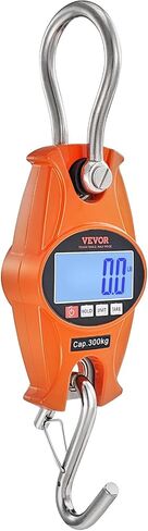 مقياس الرافعة الرقمي VEVOR، 660 رطل/300 كجم، مقياس معلق صناعي عالي التحمل مع علبة من الألومنيوم المصبوب وشاشة LCD، رافعة صغيرة محمولة مع خطافات للمزرعة والصيد وصيد الأسماك في الهواء الطلق والجراج (برتقالي) in Kuwait