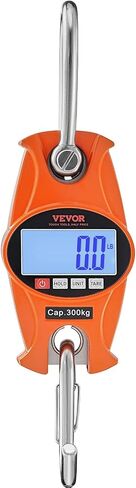 مقياس الرافعة الرقمي VEVOR، 660 رطل/300 كجم، مقياس معلق صناعي عالي التحمل مع علبة من الألومنيوم المصبوب وشاشة LCD، رافعة صغيرة محمولة مع خطافات للمزرعة والصيد وصيد الأسماك في الهواء الطلق والجراج (برتقالي) in Kuwait