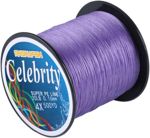 ANGRYFISH 4 Strands Super Strong Braided Fishing Line- Less Expensive -Zero Stretch -Small Diameter-Suitable for Novice Fishermen | Purple/Blue/Yellow/Green, Abrasion Resistant, Zero Stretch, Small Diameter, Less Expensive, Suitable for Novice Fishermen in Kuwait