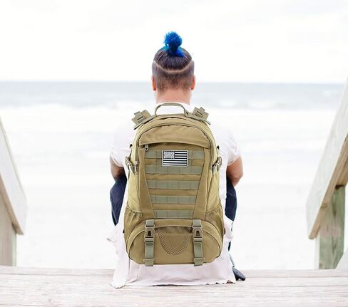 Jueachy Tactical Backpack for Men Hiking Day Pack Molle Military Rucksack Waterproof 30L EDC Bag with USA Flag Patch in Saudi Arabia