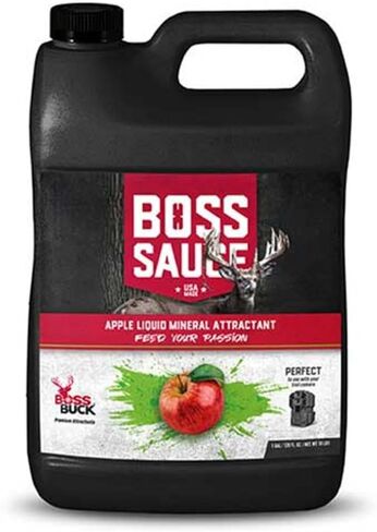 بوس باك بوس صلصة التفاح 1 جالون من المعادن السائلة الجاذبة للغزلان | مكمل معدني قوي وسريع المفعول للصيد in Kuwait