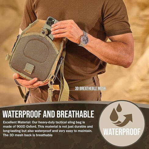 حقيبة حبال بروتيكتونيك للرجال - حقيبة كروس عسكرية من الزيتون للرجال - حقيبة ظهر أكسفورد مقاومة للماء 900D - حقيبة صدر سعة 15 لتر مع هيكل مولي معياري - حقيبة ظهر تكتيكية متينة للرجال in Kuwait
