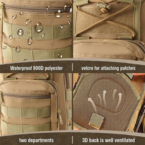 حقيبة حبال بروتيكتونيك للرجال - حقيبة كروس عسكرية من الزيتون للرجال - حقيبة ظهر أكسفورد مقاومة للماء 900D - حقيبة صدر سعة 15 لتر مع هيكل مولي معياري - حقيبة ظهر تكتيكية متينة للرجال in Kuwait