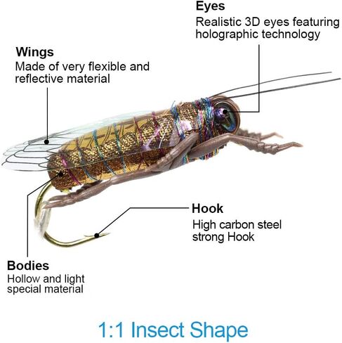 YZD Fly Fishing Flies Realistic Dry Wet Nymph Trout Flies Hand Tie Lures Kits 12/26/48 Pcs… in Kuwait
