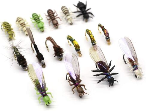 YZD Fly Fishing Flies Realistic Dry Wet Nymph Trout Flies Hand Tie Lures Kits 12/26/48 Pcs… in Kuwait