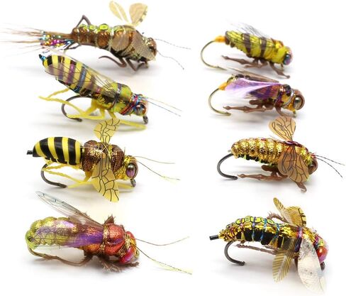YZD Fly Fishing Flies Realistic Dry Wet Nymph Trout Flies Hand Tie Lures Kits 12/26/48 Pcs… in Kuwait