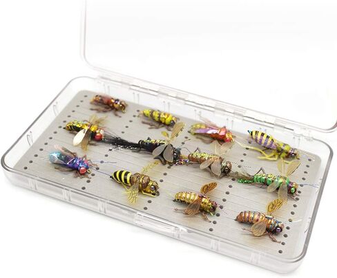 YZD Fly Fishing Flies Realistic Dry Wet Nymph Trout Flies Hand Tie Lures Kits 12/26/48 Pcs… in Kuwait