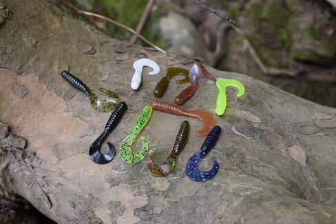 معالجة HD 100 حزمة من طُعم صيد السمك، نكش متجنب 2 بوصة مع ذيل مجعد، يرقات صيد كبيرة للكرابي، الباس، العين رمادية فاتحة اللون، أو طعم سمك السلمون المرقط، طُعم السباحة في المياه العذبة أو المياه المالحة in Kuwait