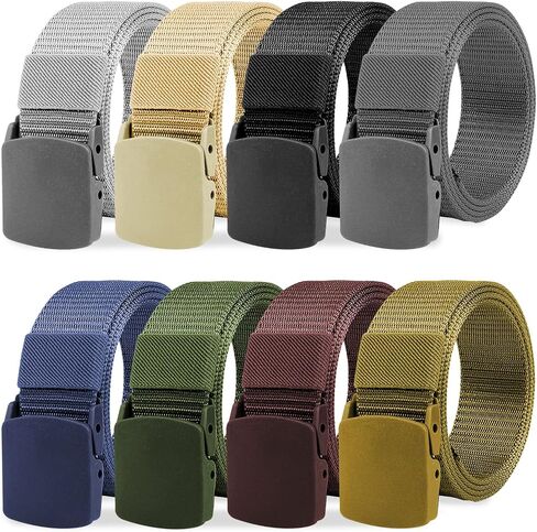 Nylon Military Tactical Plastic Buckle Belt Webbing Canvas Outdoor Web Belt,8 Pack Nylon Military Tactical Plastic Buckle Belt Webbing Canvas Outdoor Web Belt, One Size in Saudi Arabia