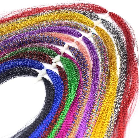 Colorful Crystal Flash Fly Fishing Line 12 Packs Fly Tying Material for Make Fishing Lure Dry Wet Streamers Flies in Kuwait