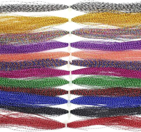 Colorful Crystal Flash Fly Fishing Line 12 Packs Fly Tying Material for Make Fishing Lure Dry Wet Streamers Flies in Kuwait