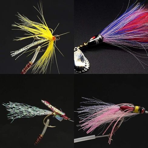 Colorful Crystal Flash Fly Fishing Line 12 Packs Fly Tying Material for Make Fishing Lure Dry Wet Streamers Flies in Kuwait