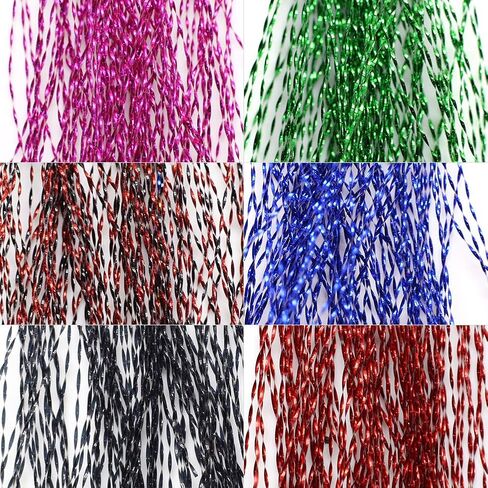 Colorful Crystal Flash Fly Fishing Line 12 Packs Fly Tying Material for Make Fishing Lure Dry Wet Streamers Flies in Kuwait