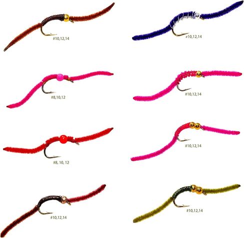ROKC Favorite Fly Fishing Flies Assortment | Dry, Wet, Nymph, Bunny Muddler, Caddis, Worm Flies | Trout, Bass, Steelhead Fishing Lure Set in Saudi Arabia