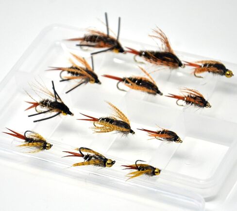 Outdoor Planet 12/16 / 24 Caddisflies/Mayfly/Attractor Nymph/Dragonflies and Damselflies/Stonefly/Hopper/Salmonfly/Dry Flies for Trout Fly Fishing Flies Lure Assortment in Saudi Arabia