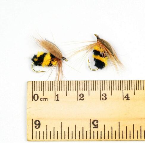 ZZWIF Fly Fishing Lures Bee Flies Fishing Kit Dry Flies Kit Insect Lures Hooks High Simulation Bass Salmon Trout Floating/Sinking 12 Pcs in Kuwait