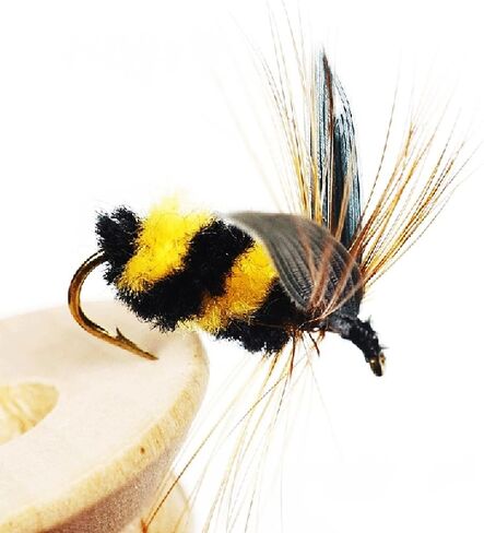 ZZWIF Fly Fishing Lures Bee Flies Fishing Kit Dry Flies Kit Insect Lures Hooks High Simulation Bass Salmon Trout Floating/Sinking 12 Pcs in Kuwait