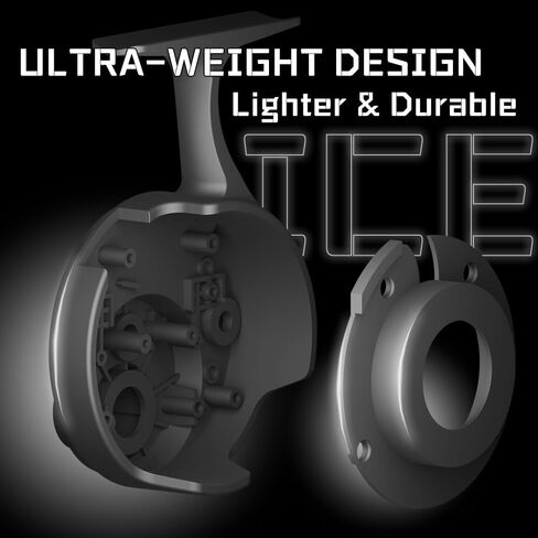 بكرة صيد الجليد الدقيقة من ANATONO IC، بكرة صيد الجليد المجانية المضمنة، بكرة ألومنيوم فائقة النعومة مصنوعة بآلة CNC 3+1 محامل كروية محمية بكرة سمك الثلج in Kuwait